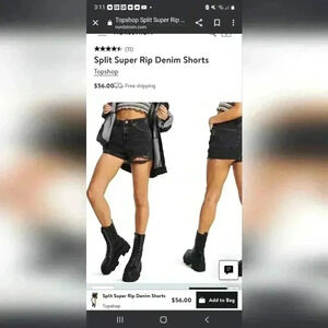 ☆☆☆Topshop denim black shorts